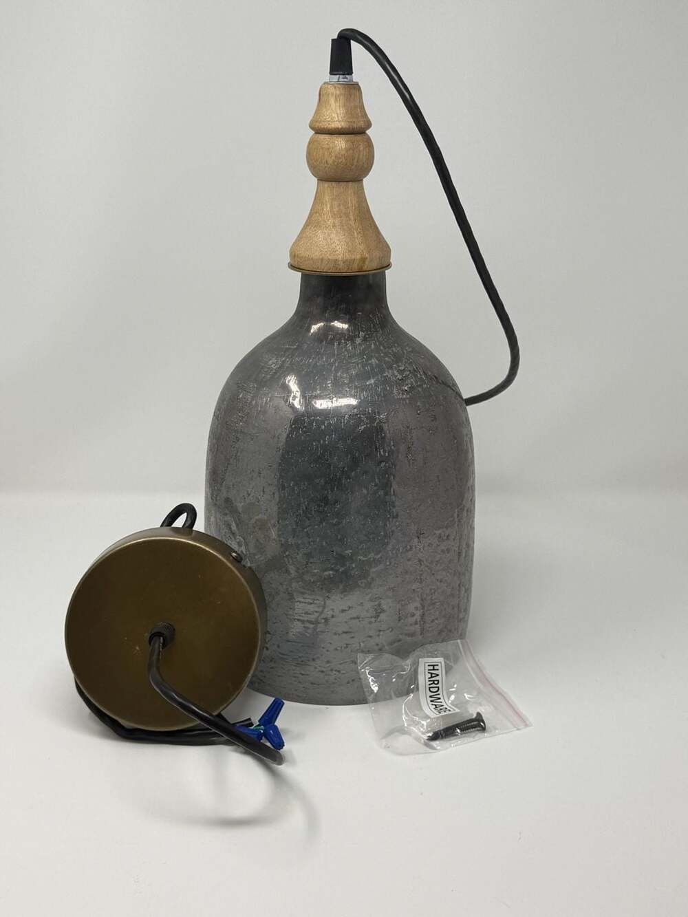 River of Goods Metal Pendant Light with Wood Detail
